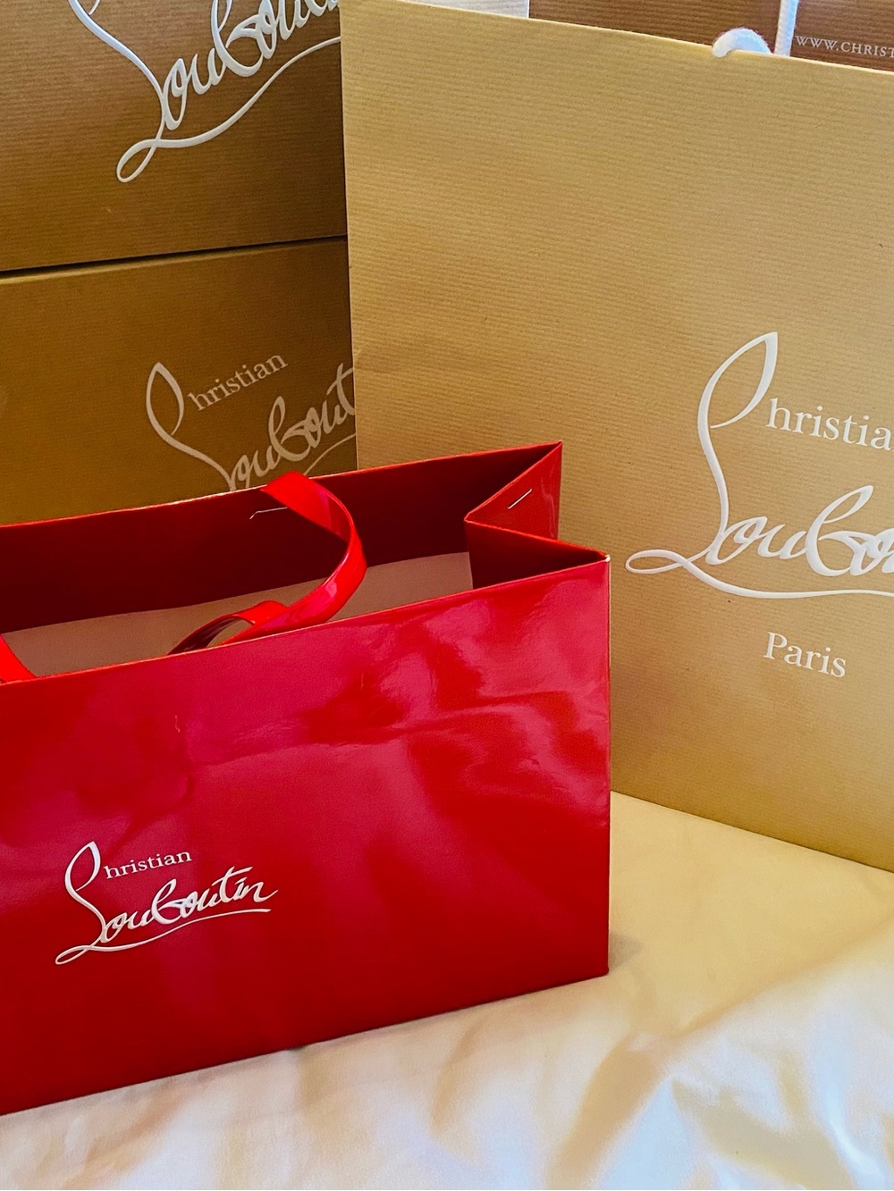 🛍️Christian Louboutin Authentic Red & Tan Branded Packaging Set